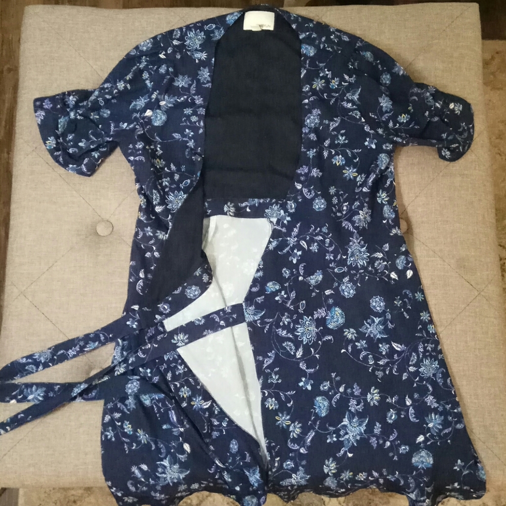 Blue wrap dress
